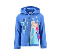Disney Frozen Girls' Elsa Anna Hooded Jacket with Zip Children's Warm Sweatshirt Fleece Cotton Hoodie Size 98-128, mid-blue, 98