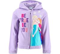 Disney Frozen Girls' Elsa Anna Hooded Jacket with Zip Children's Warm Sweatshirt Fleece Cotton Hoodie Size 98-128, purple, 128