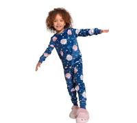 Disney Frozen Girls Fleece Pyjamas - Elsa and Anna Twosie Pjs in Ice Blue Snowflake Print - Super Soft Stretch with Cuffed, Elasticated Waist - Ages 1-6 Years, Cosy Nightwear, Machine Washable