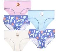 Disney Frozen Girls Knickers Soft 100% Cotton Briefs for Girls Pants Underwear for Girls - Pack of 5 with 5 Different Designs - Pink - Aged 3/4