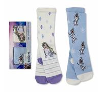 Disney Frozen Girls' Tights, 2-Pack, Character Design with Olaf and Elsa, Multiple Sizes (UK, Age, 5 Years, 6 Years, Baby Girls, White and Blue)
