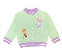 Disney Frozen Girls Varsity Jacket Mint Green Elsa Anna Bomber Coat Kids 3-4 Years