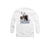 Disney Frozen Group Photo With Elsa, Anna, Kristoff, Sven And Olaf Long Sleeve T-Shirt, White White