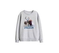 Disney Frozen Group Photo With Elsa, Anna, Kristoff, Sven & Olaf Kids Sweat in Light Grey | Size: 7-8 Years Disney Light Grey 7-8 Years