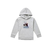 Disney Frozen Group Photo With Elsa, Anna, Kristoff, Sven & Olaf Youth Kids Pull-Over Hoodie, Athletic Heather in Grey | Size: 12-13 Years Disney Grey 12-13 Years
