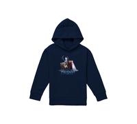 Disney Frozen Group Photo With Elsa, Anna, Kristoff, Sven & Olaf Youth Kids Pull-Over Hoodie, Navy | Size: 9-11 Years Disney Navy 9-11 Years