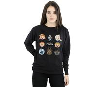 Disney Frozen Heads Sweatshirt In Black Black XXL