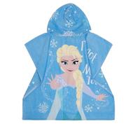 Disney Frozen Hooded Towel Elsa Poncho 100% Cotton Childrens Beach Bath Swimming Wrap Kids Changing Robe, 2-6 Years, Blue