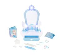 Disney Frozen Icy Table Top Vanity, Officially Licensed by Jakks Pacific, Fun Play Vanity for Girls with Interactive Light and Sounds, Includes Elsa Braid Guide and Hair Accessories, for 3+