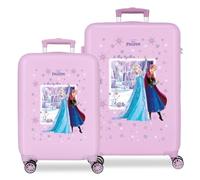 Disney Frozen in This Together Suitcase Set Lilac 46x65x23cm Rigid ABS Combination Lock Side 91L 5.6kg 4 Wheels Double Hand Luggage