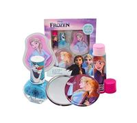 Disney Frozen Kids Beauty Gift Set - Includes Teal Nail Polish, Lip Gloss, Lip Balm & Frozen Mirror - Safe & Fun Makeup Kit for Girls Age 3+ - Best Gift for Every Occasion