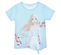 Disney Frozen Kids Girls Short Sleeve T-Shirt Featuring Elsa, Ages 4-8 Years (UK, Age, 5 Years, Regular, Blue)