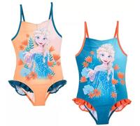 Disney Frozen Kids Girls Swimming Costume One-Piece Swimsuit Swimwear Featuring Elsa, Ages 4-8 Years (UK, Age, 5 Years, Regular, Orange)