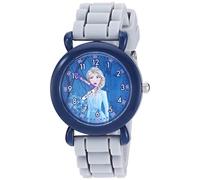 Disney Frozen Kids' Plastic Time Teacher Analog Quartz Silicone Strap Watch, grey, Bracelet