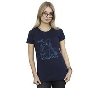 Disney Frozen Magic Christmas Cotton T-Shirt In Navy Navy S