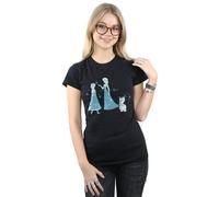 Disney Frozen Magic Snowflakes Cotton T-Shirt In Black Black S