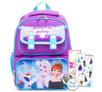 Disney Frozen Mini Backpack for Girls Kids Toddlers - 12" Iconic Woven Small Backpack Bundle w Stickers and More | Preschool Daycare Kindergarten