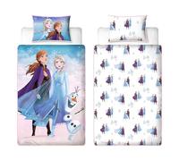 Disney Frozen Officially Licensed Single Duvet Cover Set | Frost Design Reversible 2 Sided Bedding Including Matching Pillow Case | Perfect For Kids Bedroom | Polycotton