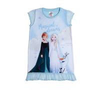 Disney Frozen Princess Elsa Anna Olaf Nightdress Nighty Nightie Nightwear Magical Dreams Pyjamas Pjs Blue Frilly Kids Girls 4-5 Years