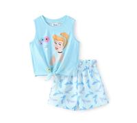 Disney Frozen Princess Minnie Stitch Girls' Clothing Long Sleeve Knot Front Sweatshirt Flared Trousers Autumn 2-9Y, Cinderella Blue, 3-4 Jahre