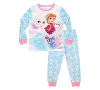 Disney Frozen Pyjamas | 100% Cotton Kids Pjs | Girls' Pyjama Sets | Princess Anna & Elsa Childrens Nightwear Blue 3-4 Years