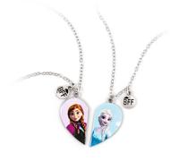 Disney Frozen Silver Tone BFF Heart Pendant Necklace Set