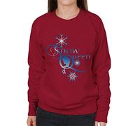 Disney Frozen Snow Queen Snowflakes Text Women's Sweatshirt Cherry Red