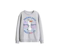Disney Frozen Snowflakes & Smiles With Olaf Kids Sweat, Athletic Heather in Light Grey | Size: 7-8 Years Disney Light Grey 7-8 Years