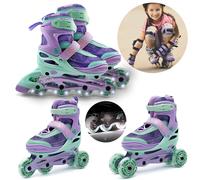 DISNEY Frozen Soft Boot 3-in-1 Roller Skates for Kids, Adjustable, LED - Classic
