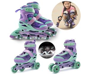 DISNEY Frozen Soft Boot 3-in-1 Roller Skates for Kids, Adjustable, LED - Classic