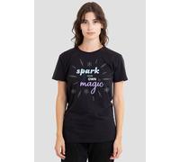 Disney Women's Frozen Spark Your Own Magic Elsa Silhouette T-Shirt, Black | Size: Large Disney Black L