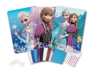 DISNEY FROZEN SPARKLING 3 DESIGN SET - MAKE A MOSAIC PICTURE BY NUMBERS - NEW