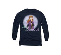 Disney Frozen Stay Curious With Anna Long Sleeve T-Shirt, Navy | Size: XL Disney Navy XL