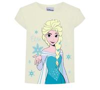 Disney Frozen T Shirt Cotton Kids (UK, Age, 6 Years, 7 Years, Regular, Cream)