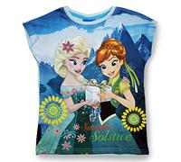 Disney Frozen T Shirt Sleeved Cotton Girls Kids (UK, Age, 3 Years, 4 Years, Regular, Solstice)