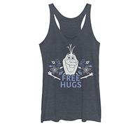 Disney Frozen Two Free Olaf Hugs Women's Racerback Tank Top, Navy Blue Heather, Large