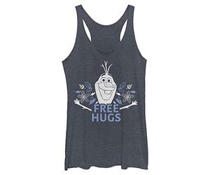 Disney Frozen Two Free Olaf Hugs Women's Racerback Tank Top, Navy Blue Heather, Large