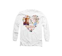 Disney Frozen Valentine's Day Elsa, Anna, Sisters Connected By Love Long Sleeve T-Shirt, White | Size: Large Disney White L