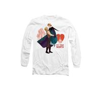 Disney Frozen Valentine's Day Kristoff & Anna, My True North Long Sleeve T-Shirt, White | Size: Small Disney White S