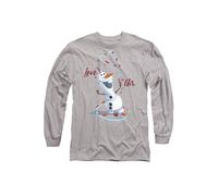 Disney Frozen Valentine's Day Love Is In The Air With Olaf Long Sleeve T-Shirt, Athletic Heather In Light Grey Light Grey XL