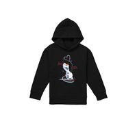 Disney Frozen Valentine'S Day Love Is In The Air With Olaf Youth Kids Pull-Over Hoodie, Black | Size: 9-11 Years Disney Black 9-11 Years