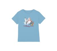 Disney Frozen Valentine's Day Olaf, I'd Flurry For You Elsa kids t-shirt in Light Blue | Size: 3-4 Years Disney Light Blue 3-4 Years