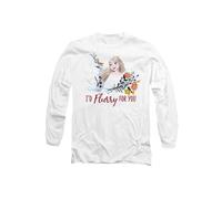 Disney Frozen Valentine's Day Olaf, I'd Flurry For You Elsa Long Sleeve T-Shirt, White | Size: 2XL Disney White 2XL