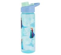 Disney Frozen Water Bottle with Flip Spout, Blue, 600ml, Featuring Anna and Elsa, Chugger Style with Carry Handle