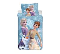 Disney Frozen White Snowflake Single Duvet Cover Set - European Size