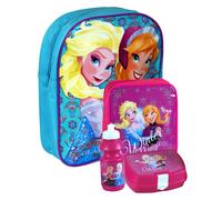 Disney Frozen Women's Anna & Elsa Backpack & 3PC Lunch Bag Set Disney Frozen Multicolor One Size