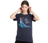 Disney Frozen Women's Elsa Has a Frozen Heart Ladies T Shirt, Deep Navy