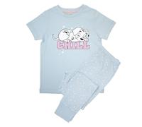 Disney Girls 101 Dalmatians Chill Pyjamas Short Sleeve Long Bottom Pyjamas Baby Blue/Stars AOP 3-4 Years