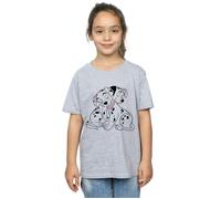Disney Girl's 101 Dalmatians Puppy Love Cotton T-Shirt in Grey | Size: 9 Years Disney Grey 9 Years