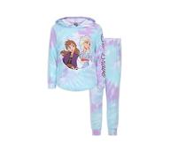 Disney Girls 2 Pack Frozen Elsa/Anna Hoodie and Jogger Pant Set, Tie Dye Blue, 3T